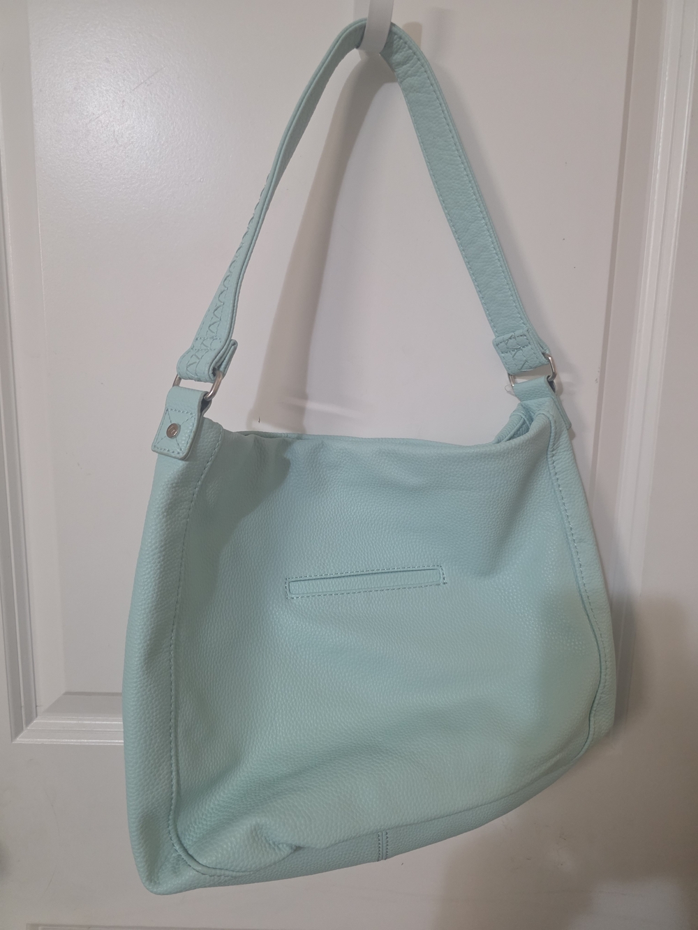 Jewell by Thirty-One Slouchy Pebbled Shoulder Bag Tote - Mint Green